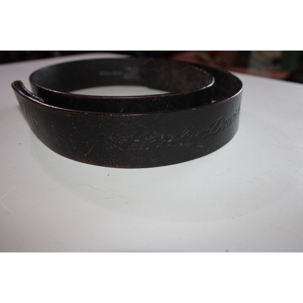 Harley Davidson Womens Leather Belt Strap M 99513-08VW Brown Script Snap On